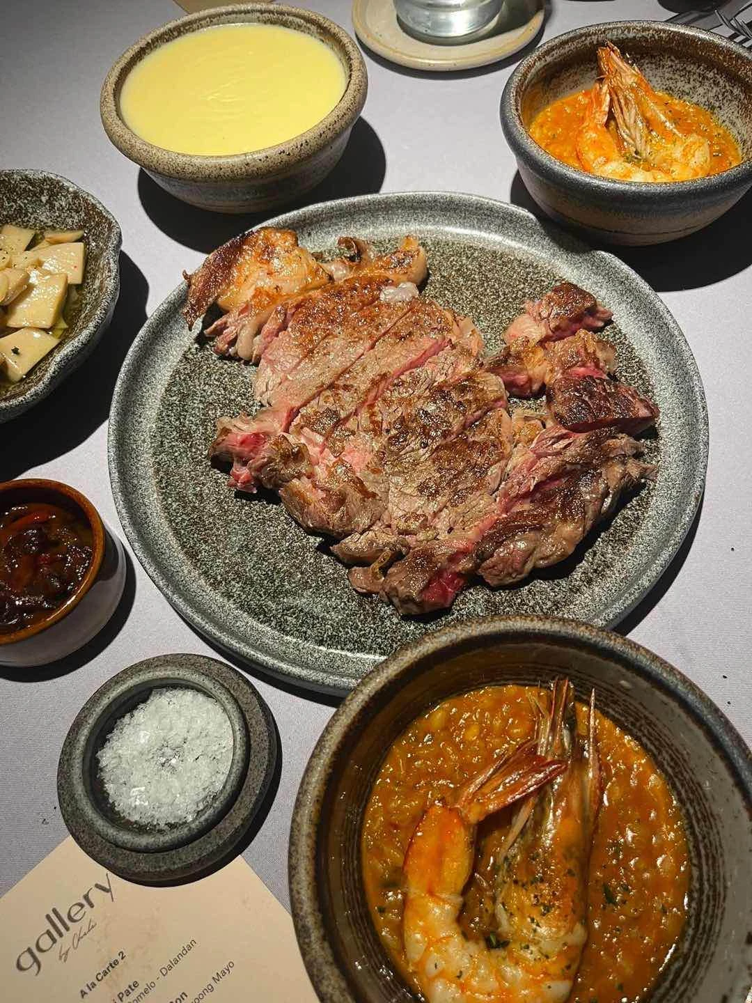 tiger prawn rice and txuleton angus ribeye