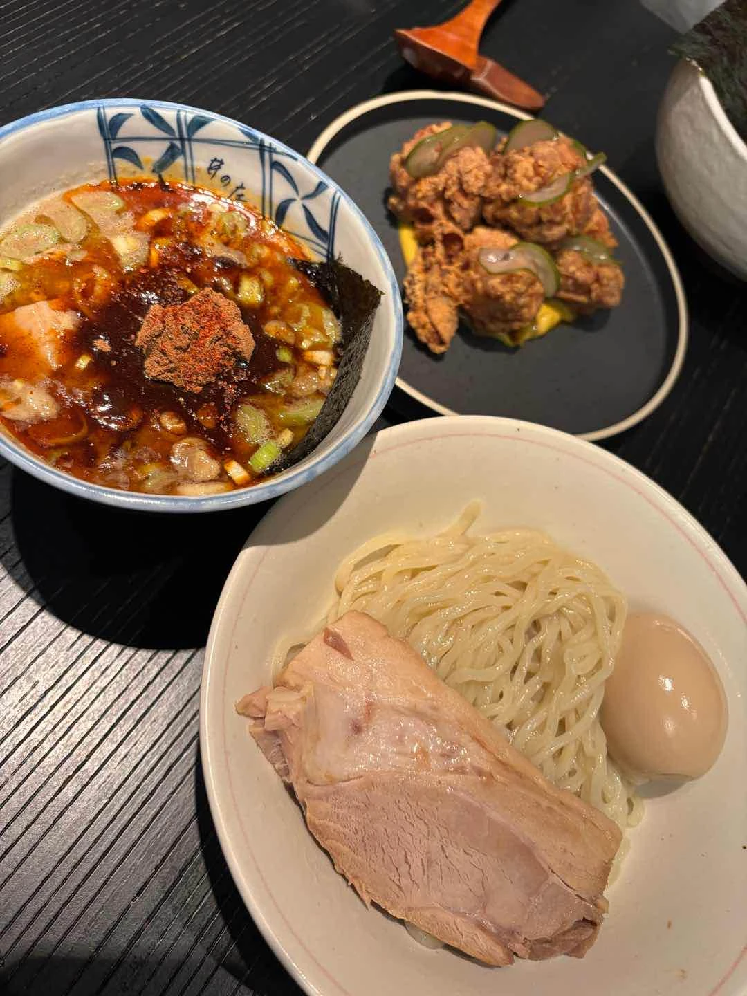 karakaraage and tsukemen of Inosho Ramen