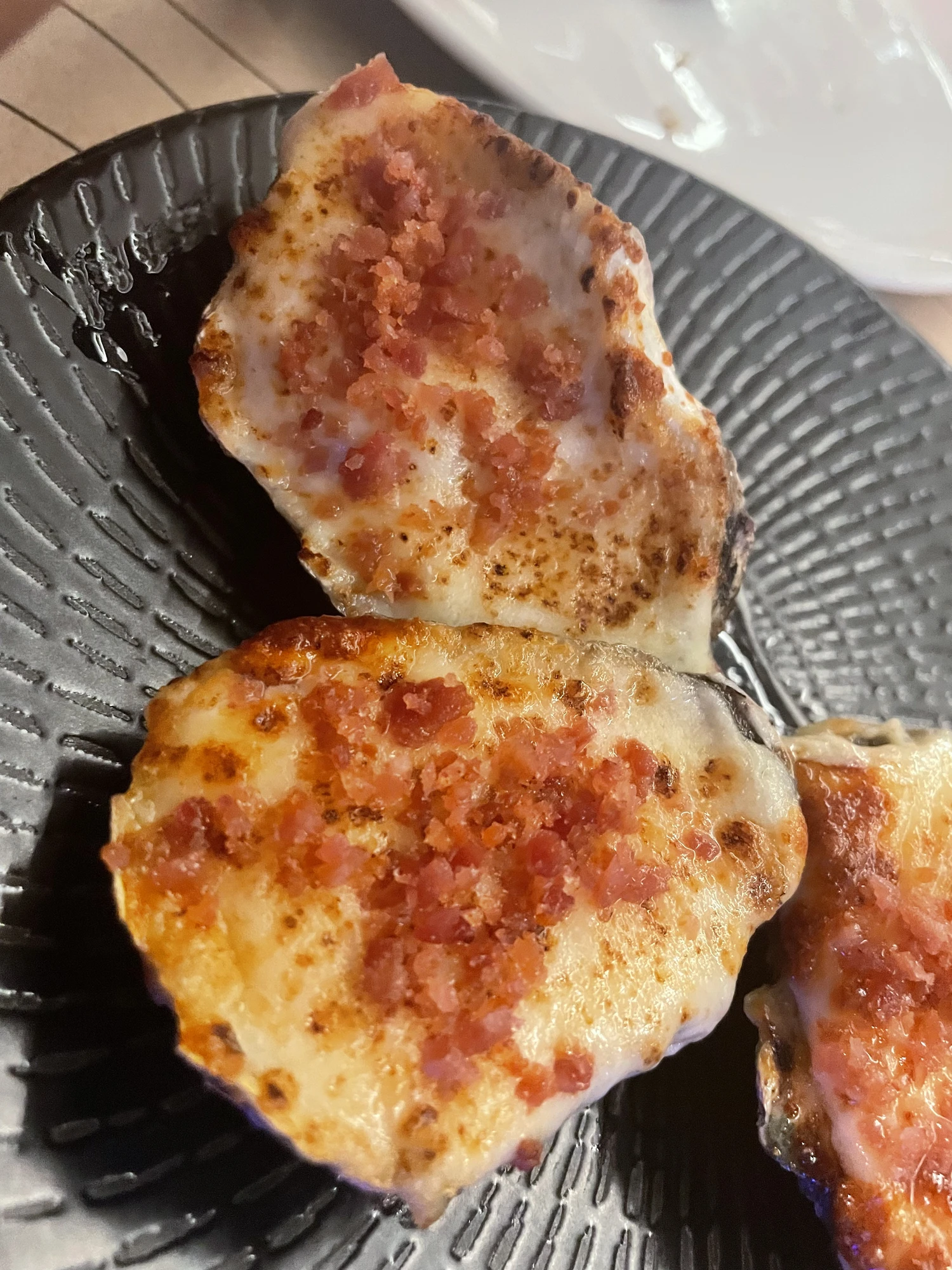 Cheesy baked oysters