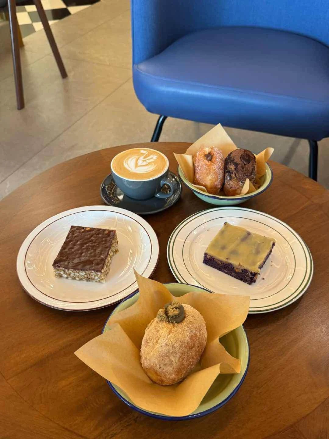 Ube Tahini, PB Crunch, Malty Hojicha Donut, Earl Grey Chocolate Donut