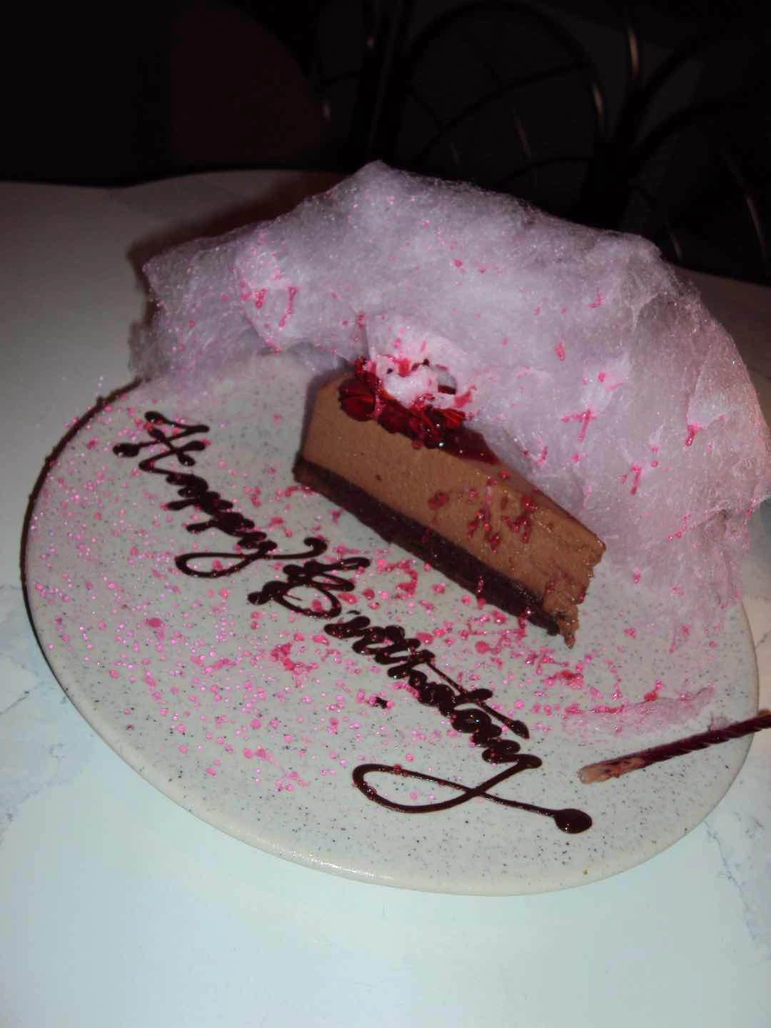 Complimentary birthday cake slice of Uma Nota Manila