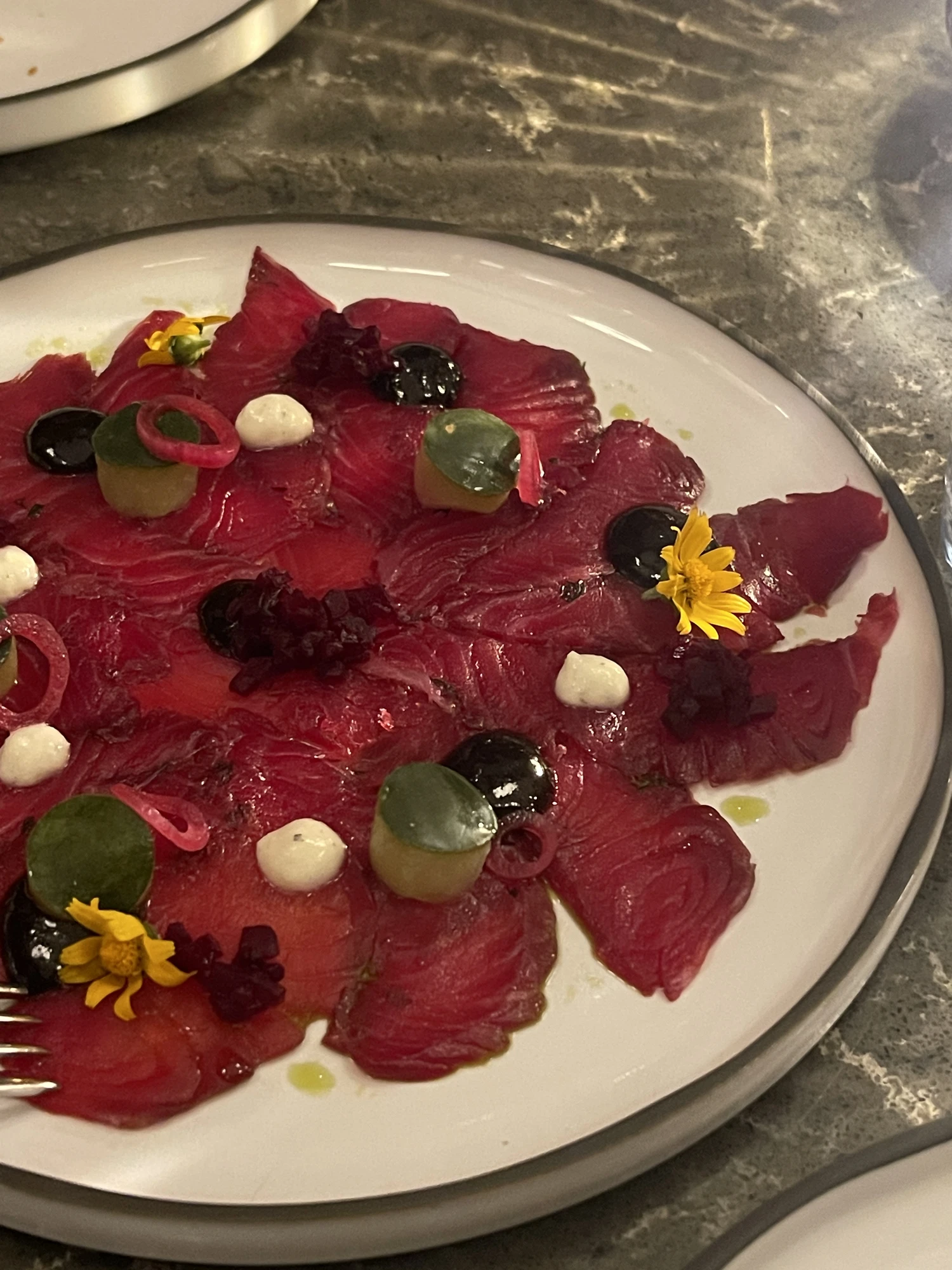 Cured beetroot salmon