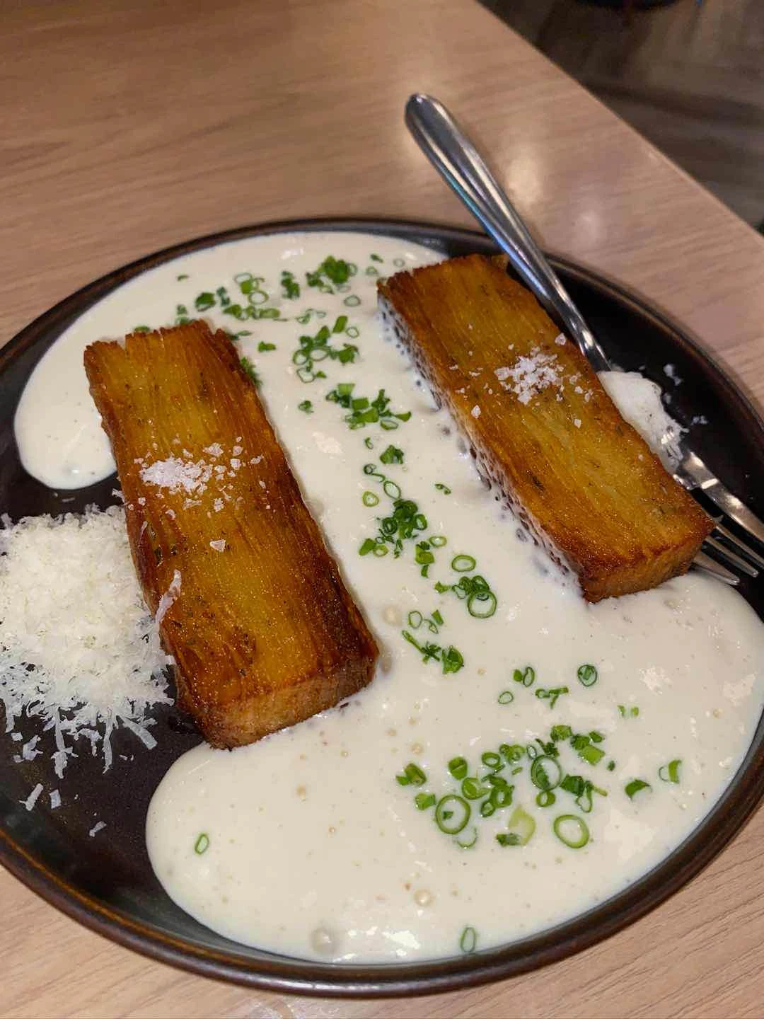 Potato Pavè of Burnt Bean