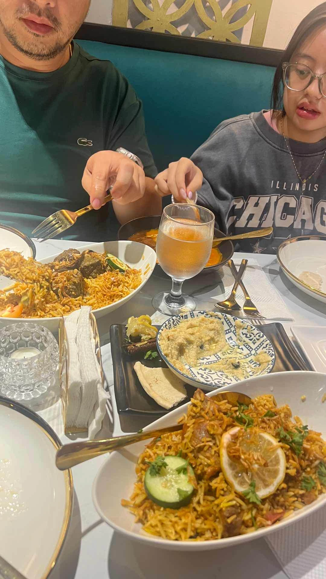 KARACHI BEEF BIRYANI, CHICKEN DUM BIRYANI, & HUMMUS
