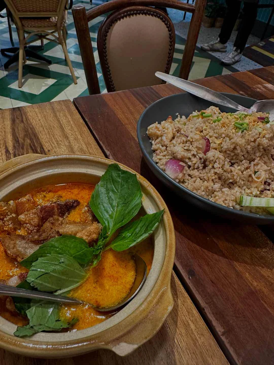 Lechon Kawali in Red Sauce Curry and Crab Fried Rice