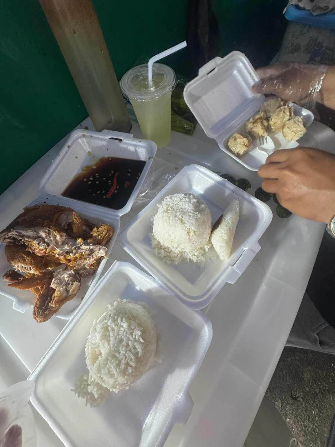 Regular Whole fried chicken 170 pesos and siomai set(5 pcs. With free pastil rice)