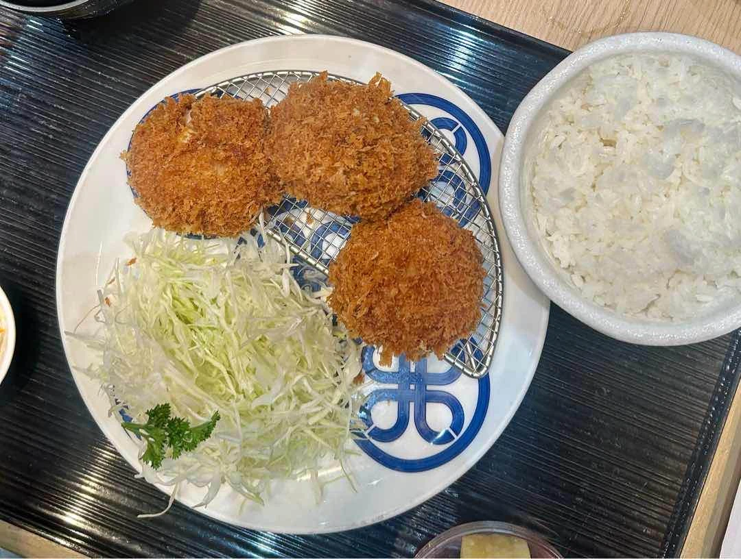 Cheese minced pork katsu set