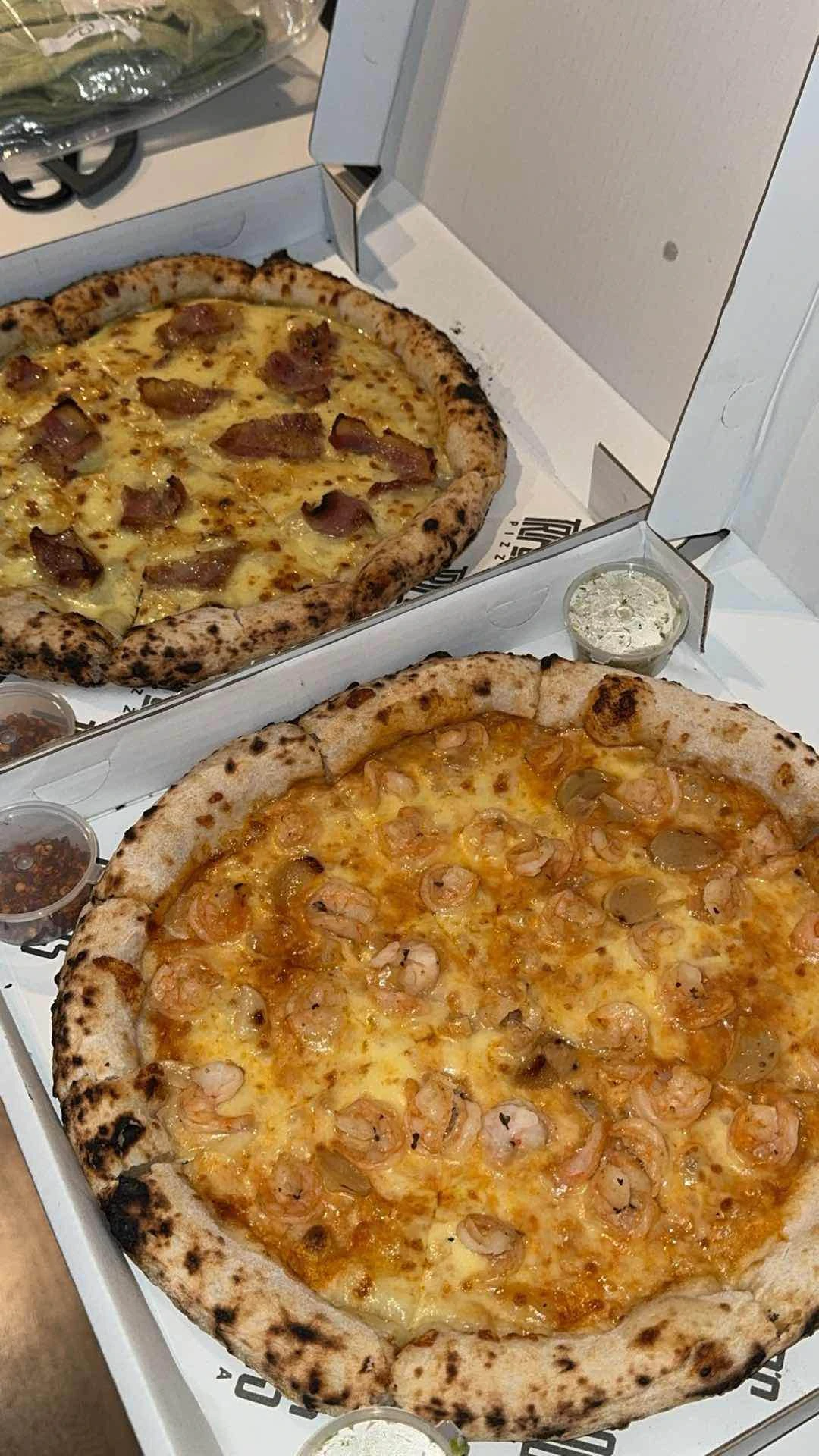 Smoked Cheese Bacon (left) Hipon. (right) 