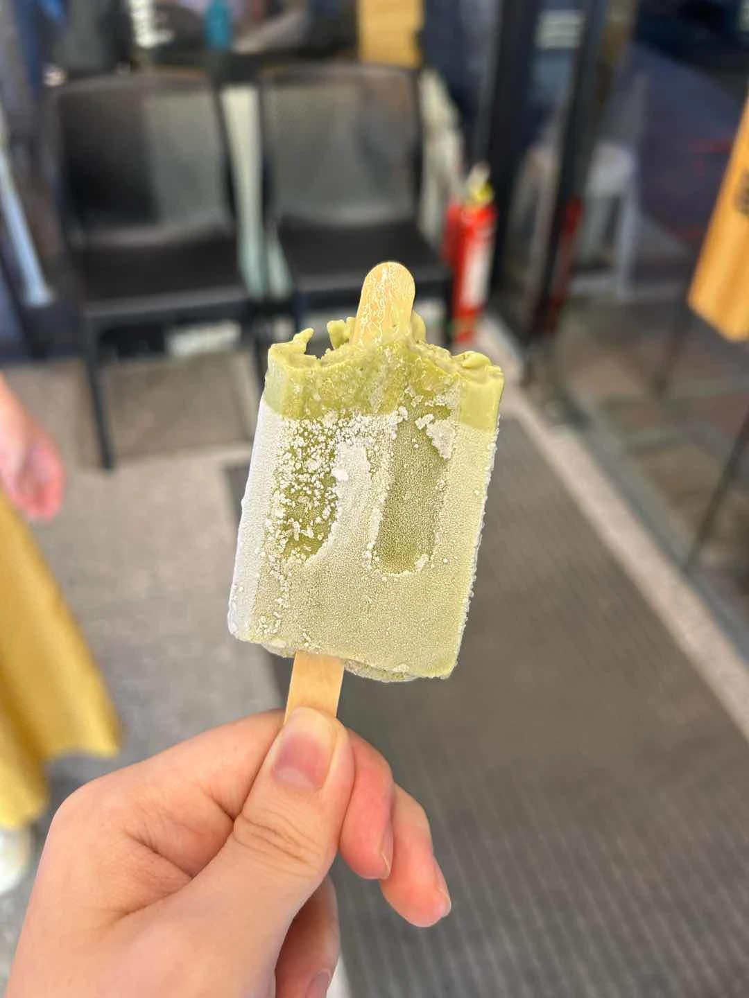 Complimentary matcha ice cream