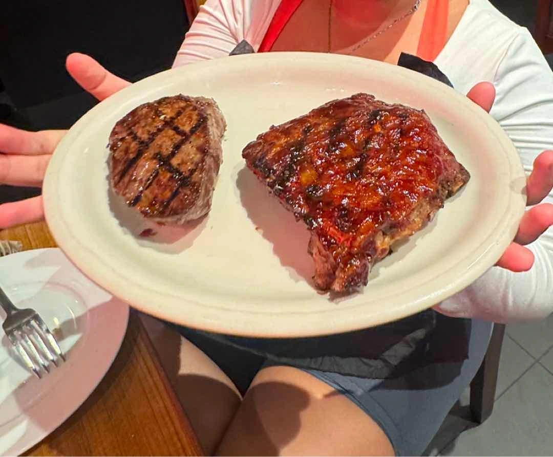 combination of sirloin & baby back ribs
