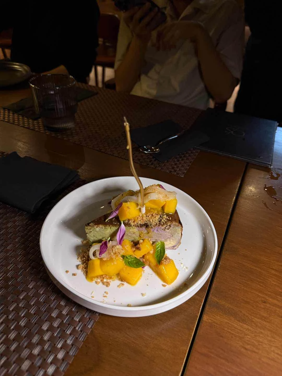 Ube-matcha cheesecake