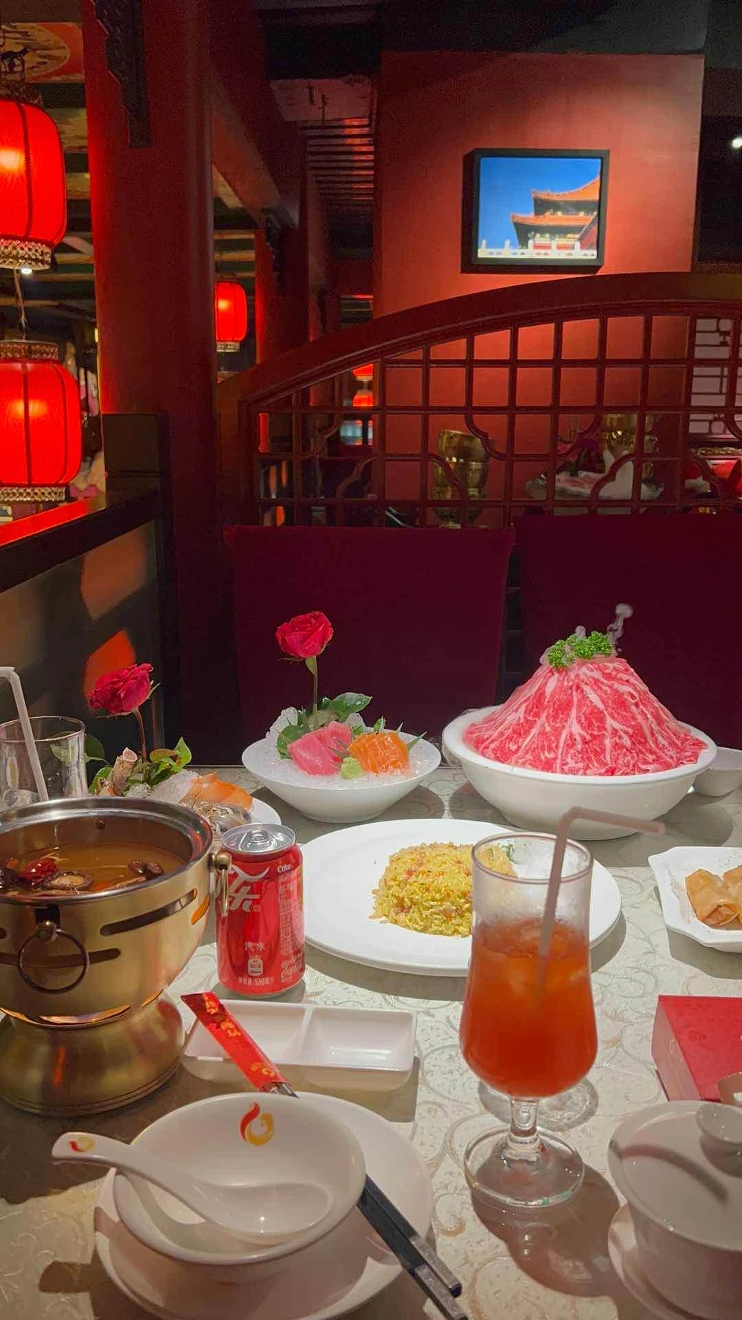Our orders — this came with the 2500+ (ea person) unli set! Complimentary to the set. of Good Luck Hot Pot