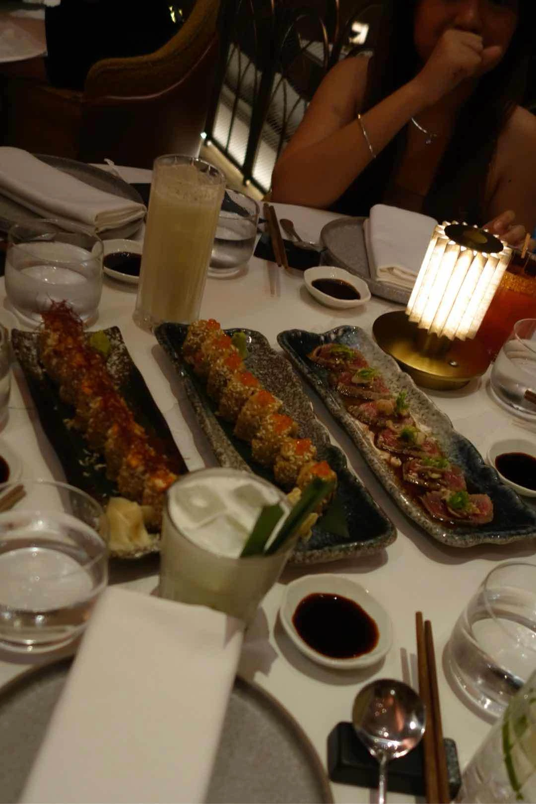 sushi rolls & tuna tataki of Uma Nota Manila