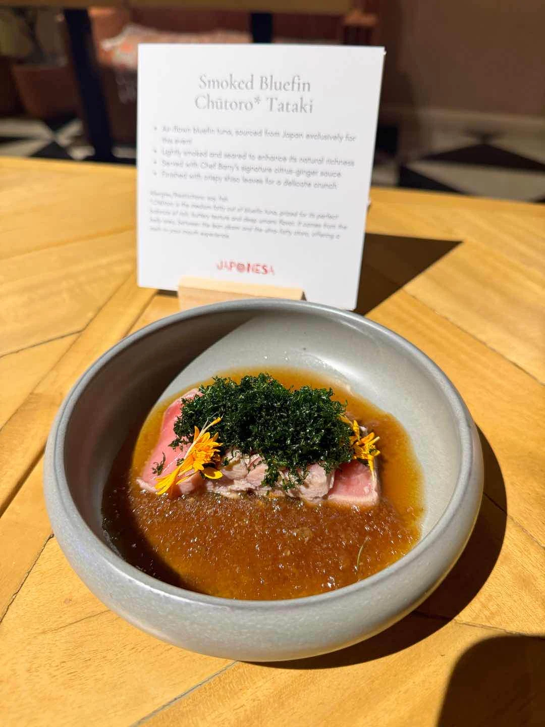 Chutoro in a ginger ponzu sauce