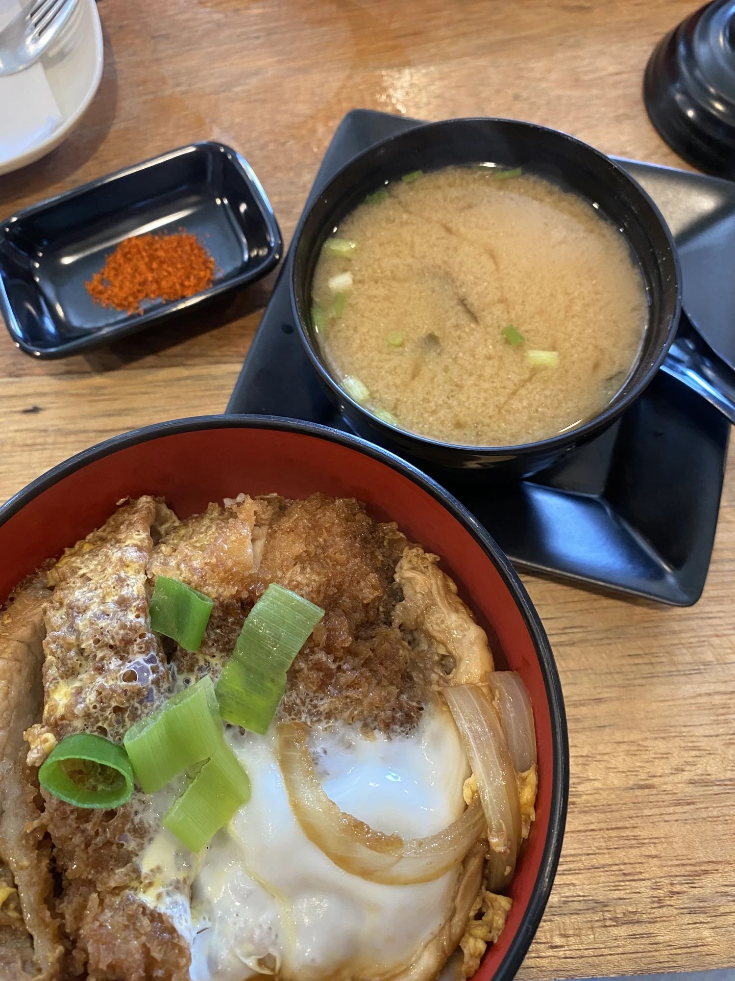 Katsudon + miso soup