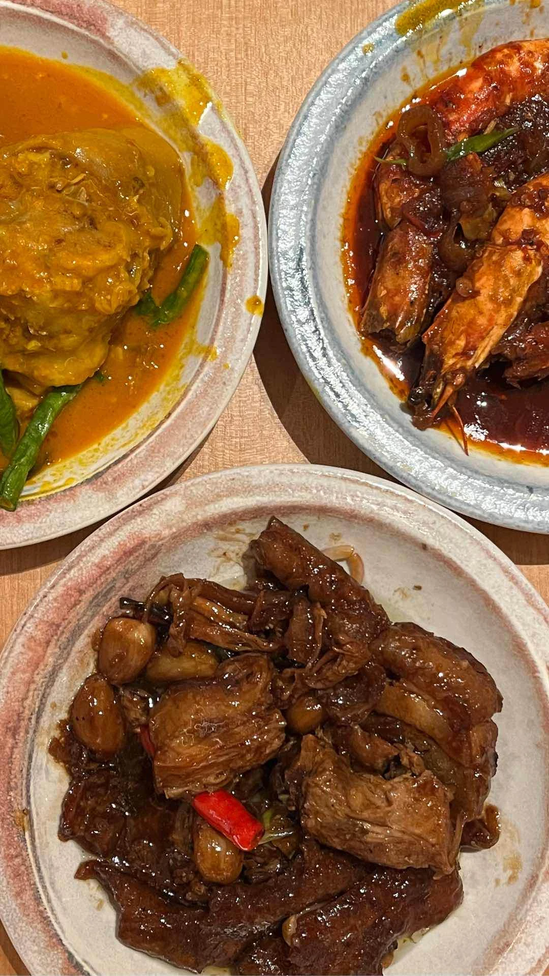 Kare Kare, Prawn Sambal, and Pork Adobo