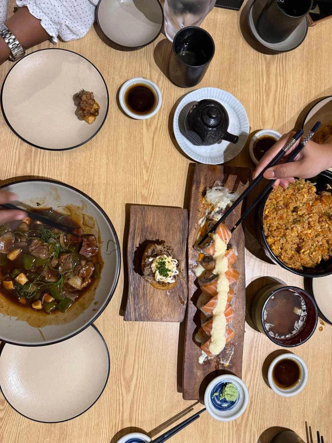 mid food - nagasaki pork ramen, beef chop steak, gyoza