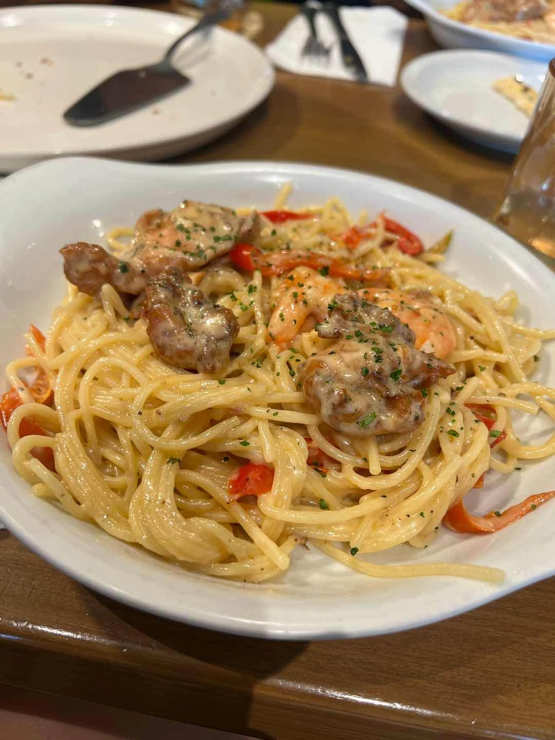Chicken and Shrimp Carbonara