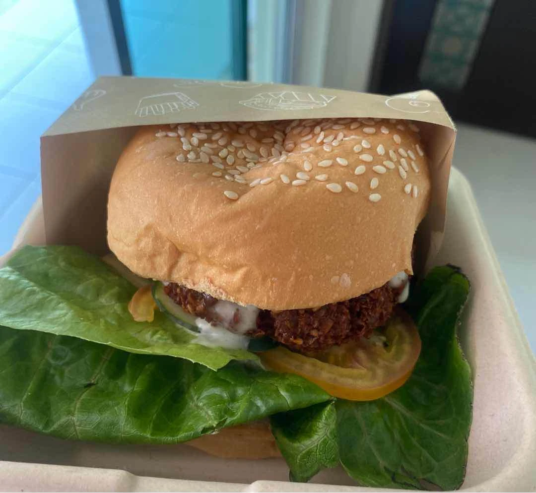 falafel burger of Healthy to Go Maginhawa