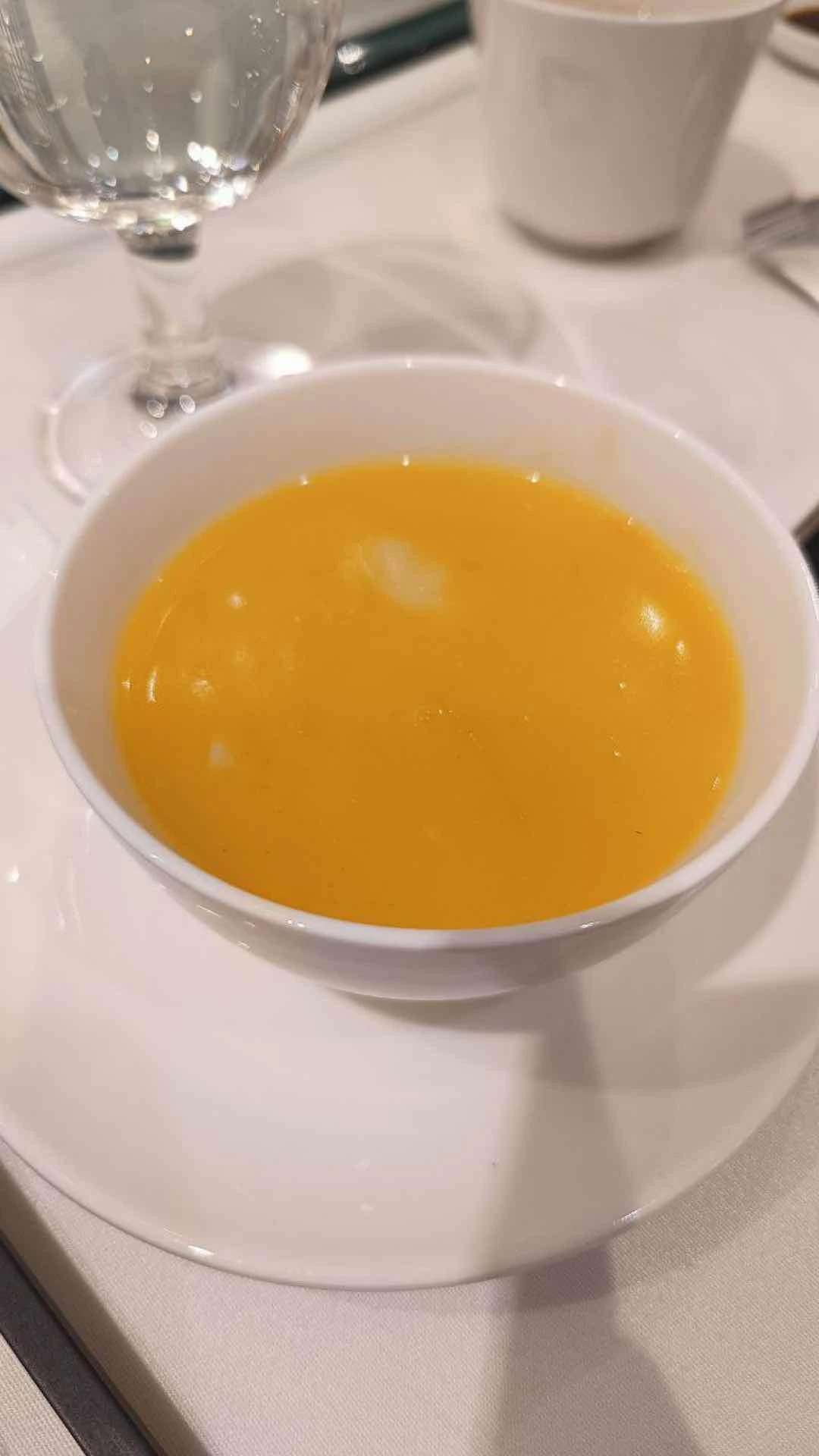 Pumpkin and seafood soup