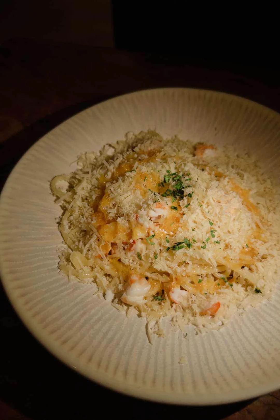 lemon garlic shrimp pasta of Thank You Seafood