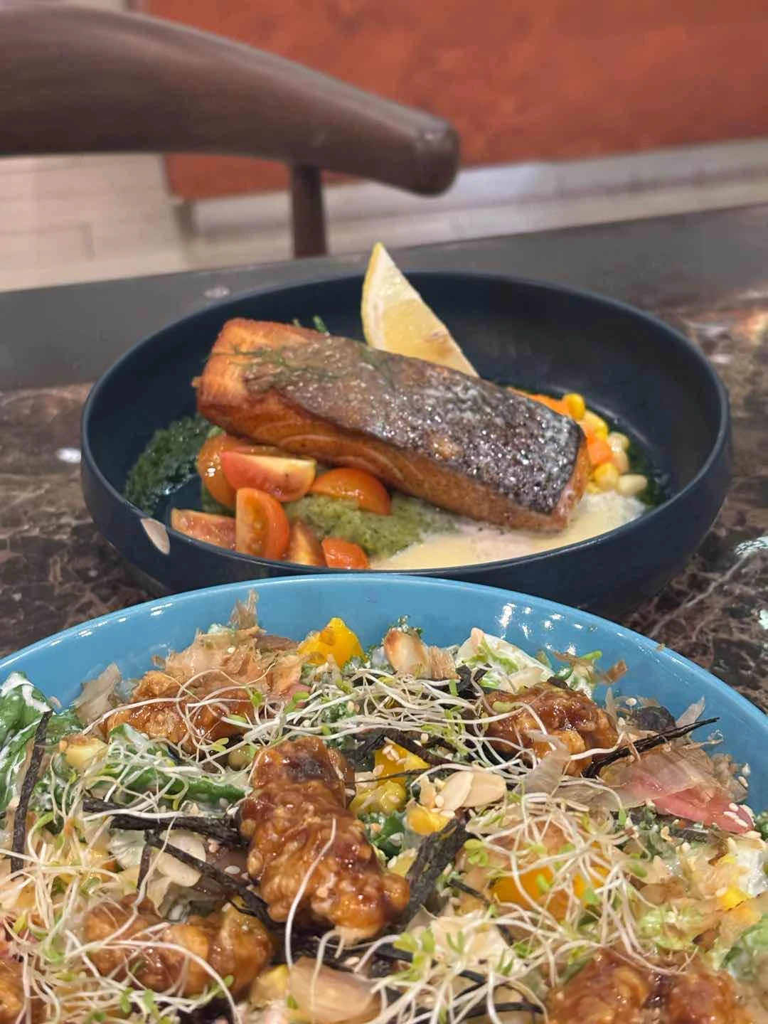 Chicken Salad, Salmon