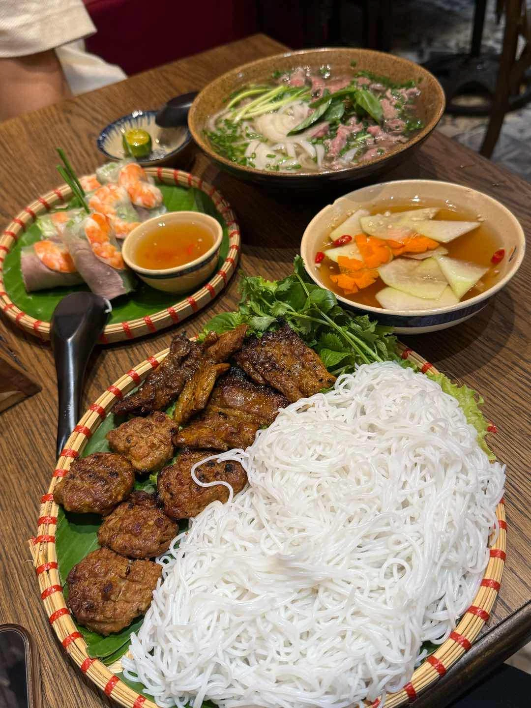 Bun Cha, Beef Pho, Fresh Spring Rolls