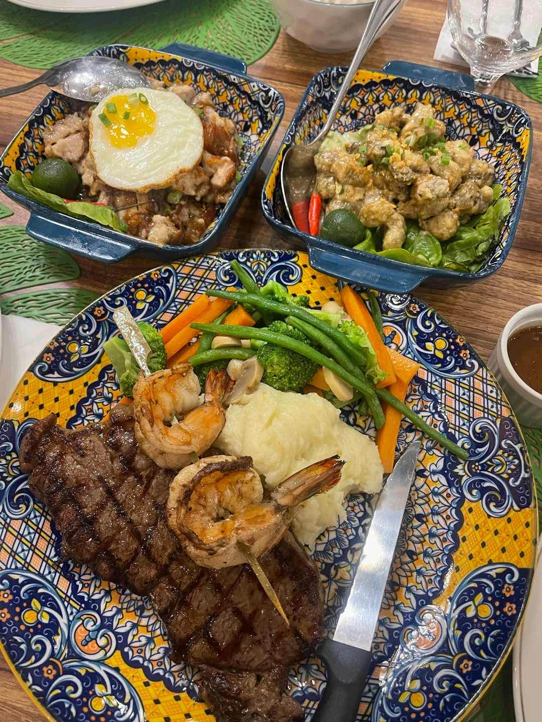 Surf & Turf, Smoked Oyster Sisig, Smoked Tofu Sisig