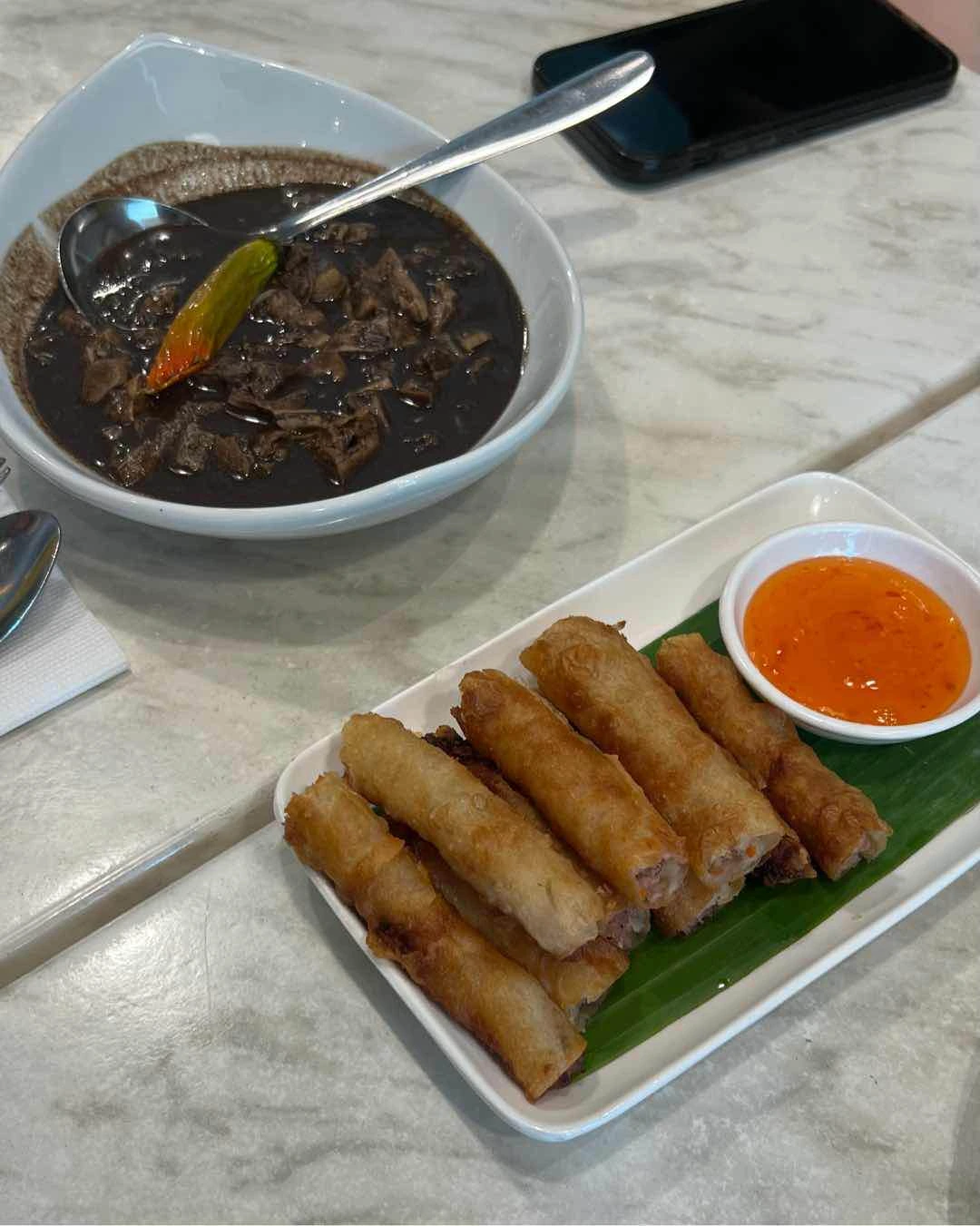 Dinuguan and Lumpia