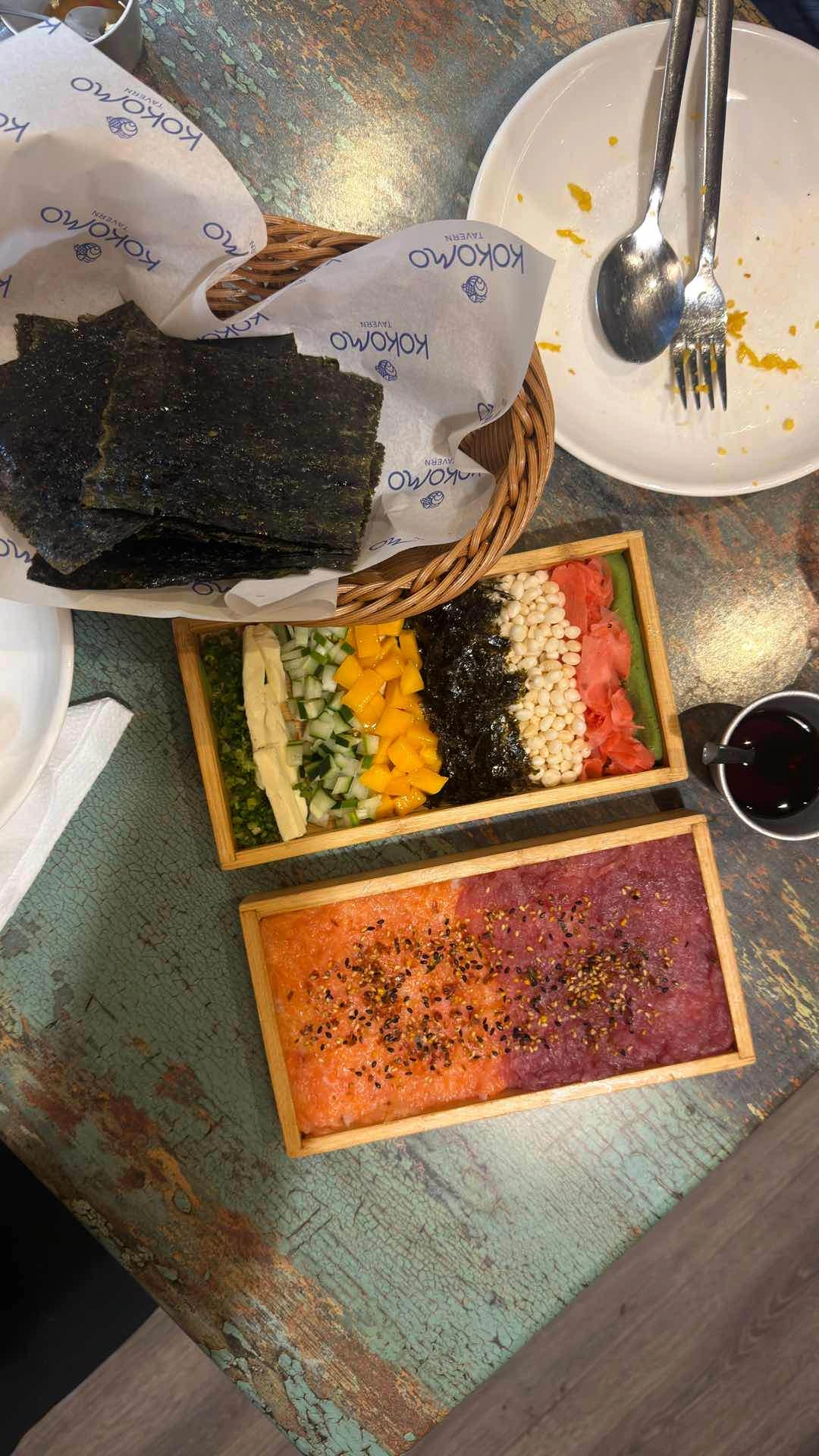 Nako Bako Tako - a deconstructed sushi madness that was so fun to build and highlight of our visit