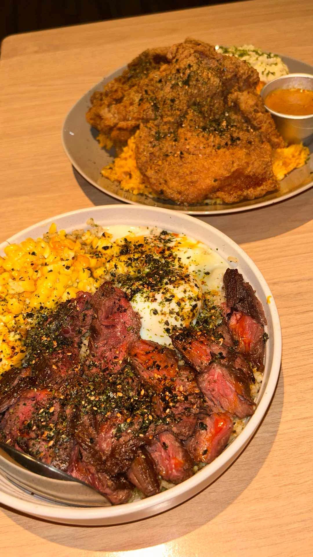 steak rice and chicken of Tipple Cafe Molito