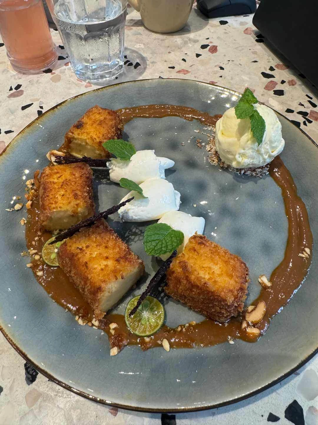 fried leche flan