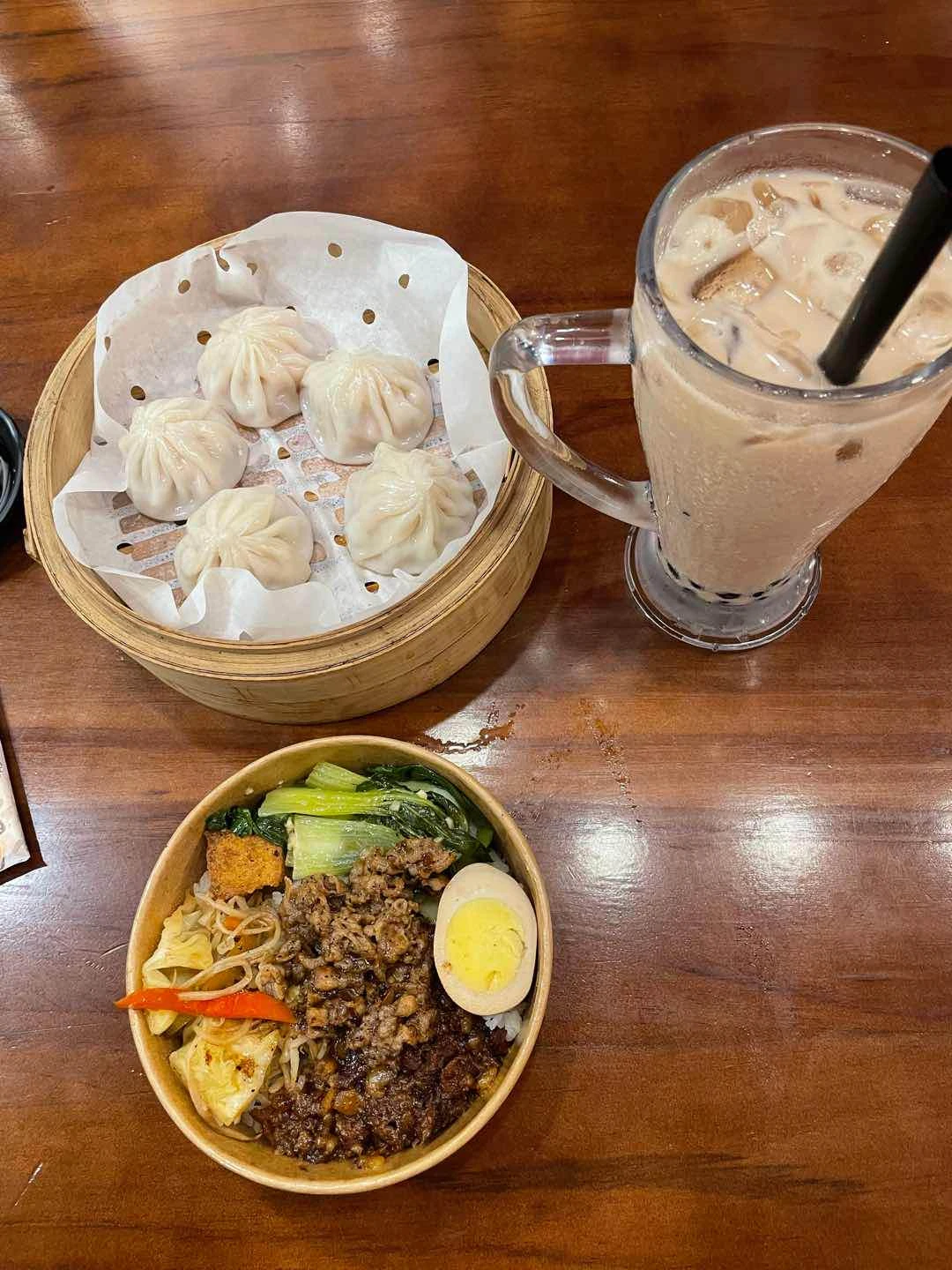 Rice Bowl + Xiao Long Bao + Milk Tea