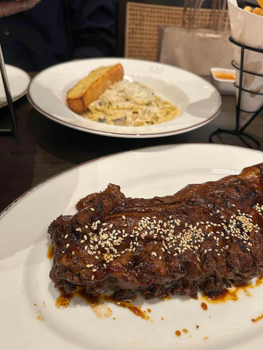 Ribs and pasta