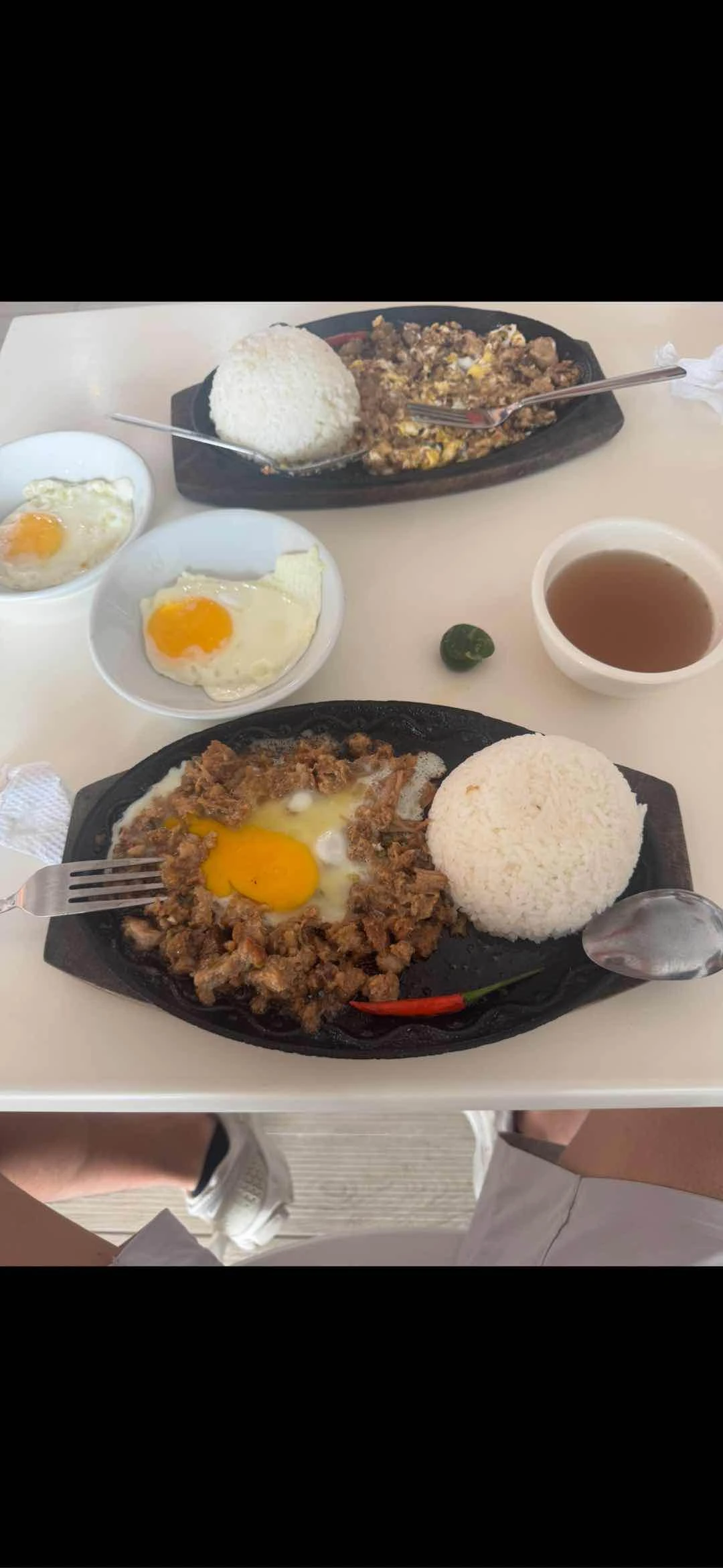 Sisig rice with extra egg