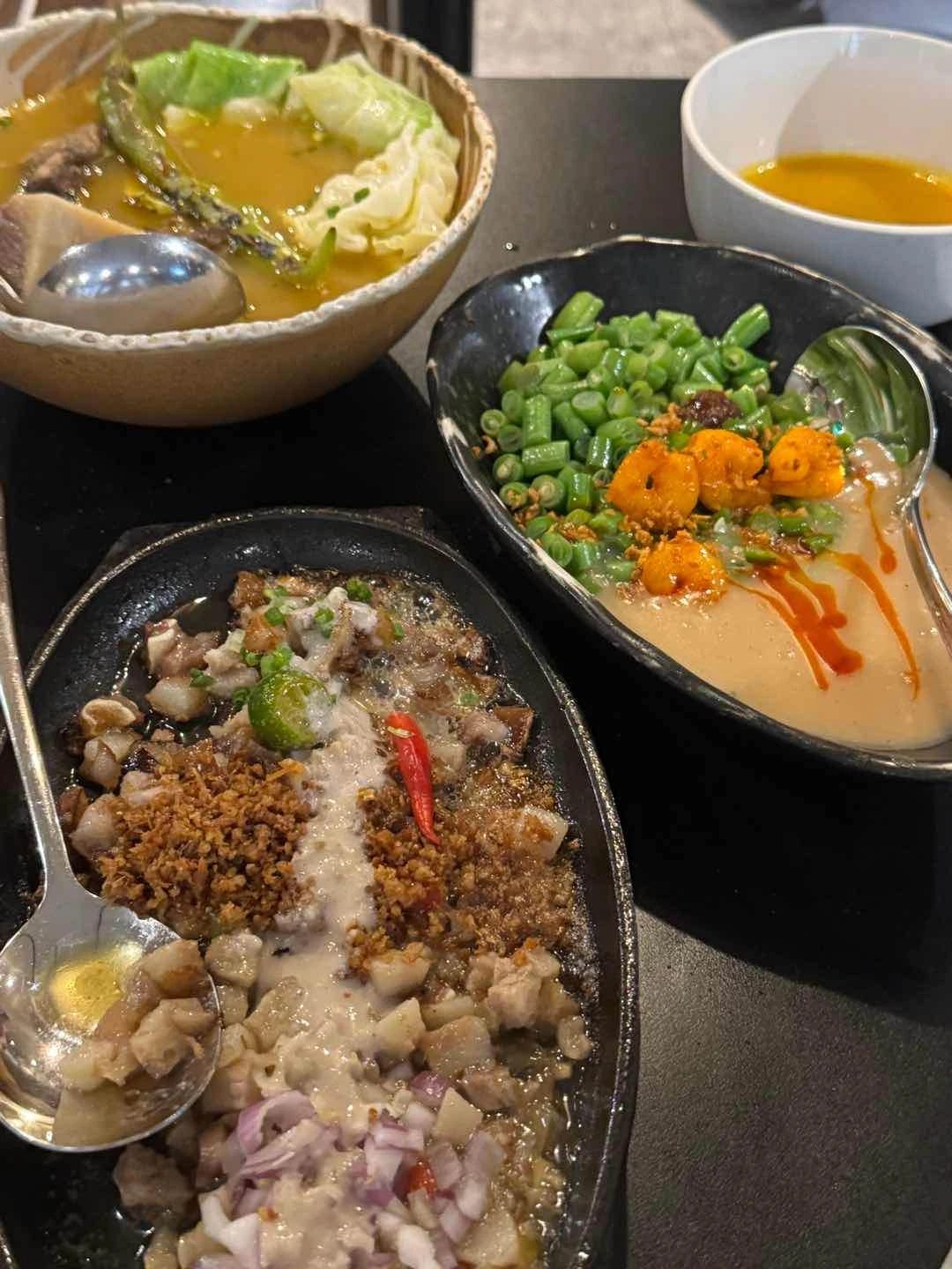 three way sisig, kansi, gising gising of Sarsa Kitchen