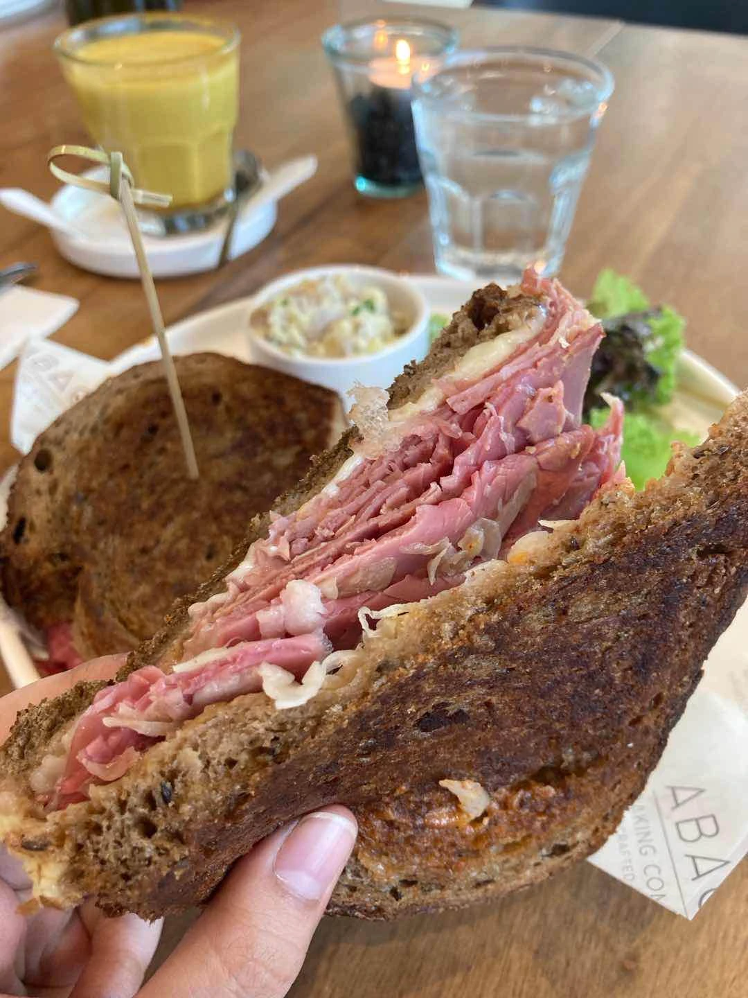 Reuben Toastie of ABACA BAKING COMPANY