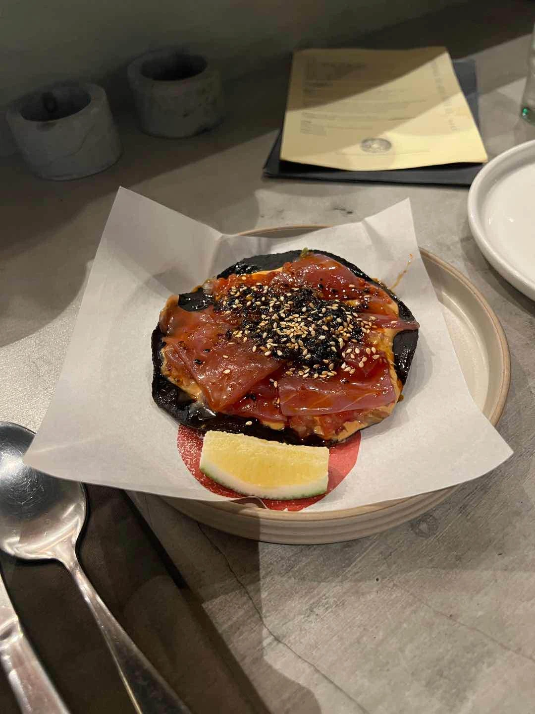 Tuna tostada of Los Tacos MNL