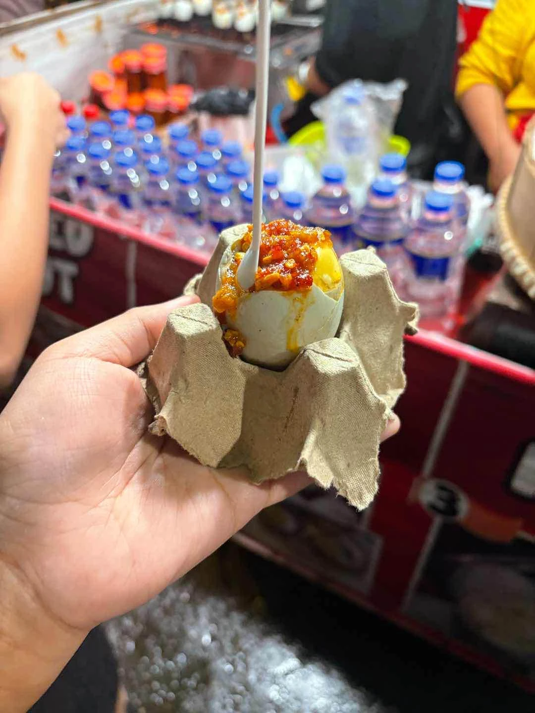 Grilled balut #1: chilli is extra spicy haha! Less soupy. 