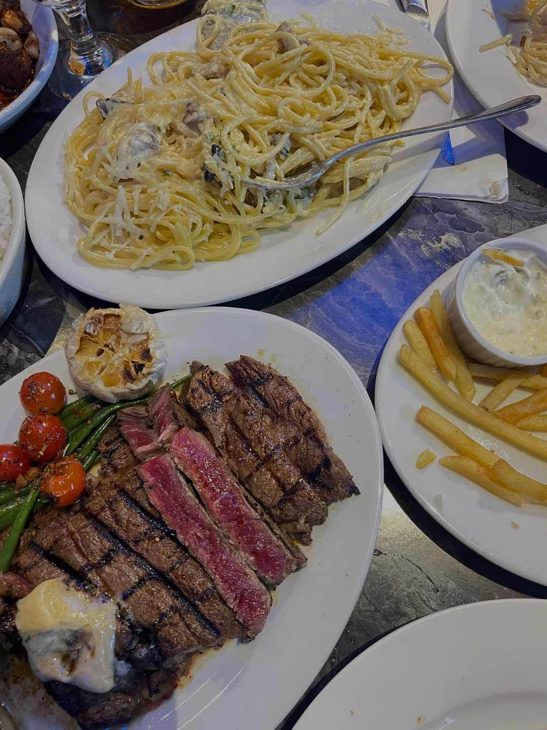 Truffle Pasta + Steak of Dillingers 1903 Steak and Brew