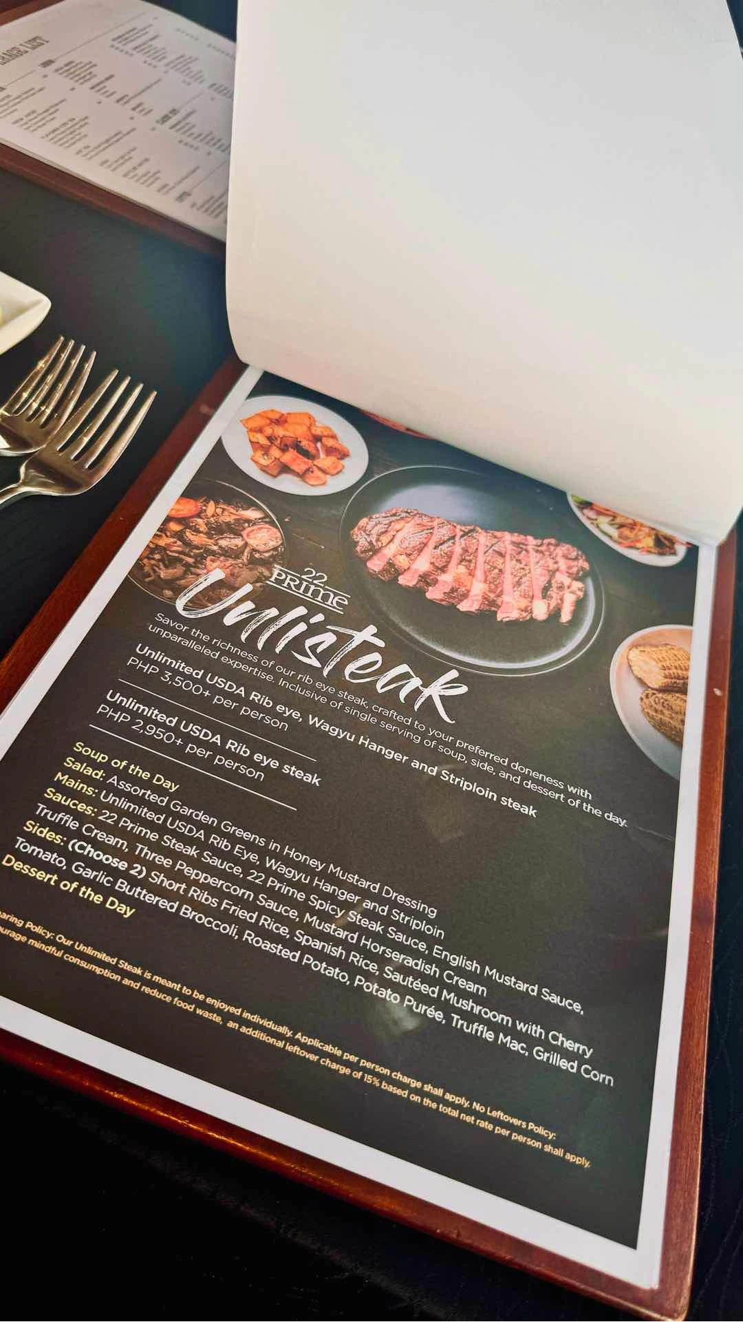 The unlisteak promo menu and mechanics 