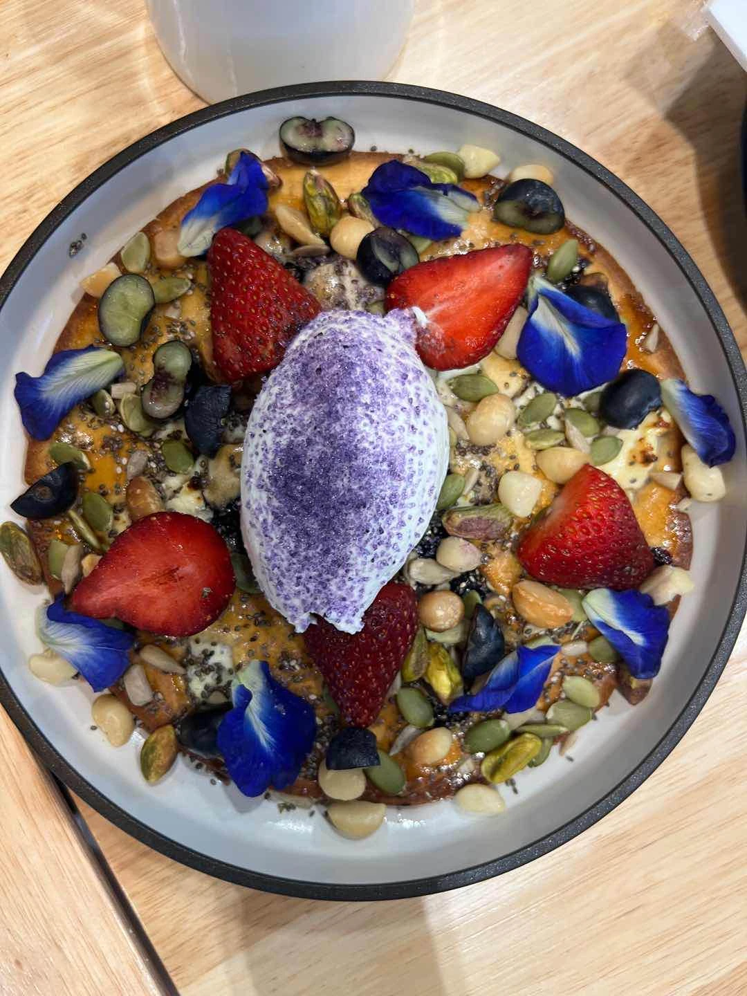 Blueberry and Ricotta Pancake - which they make fresh