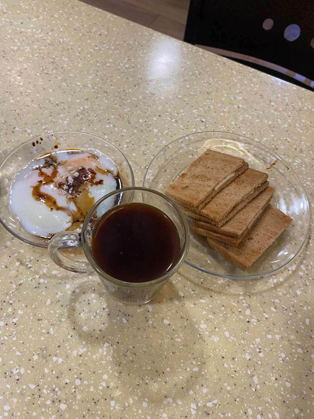 Kaya toast, soft boiled eggs, and tea with milk (Set B) of Kopi Roti