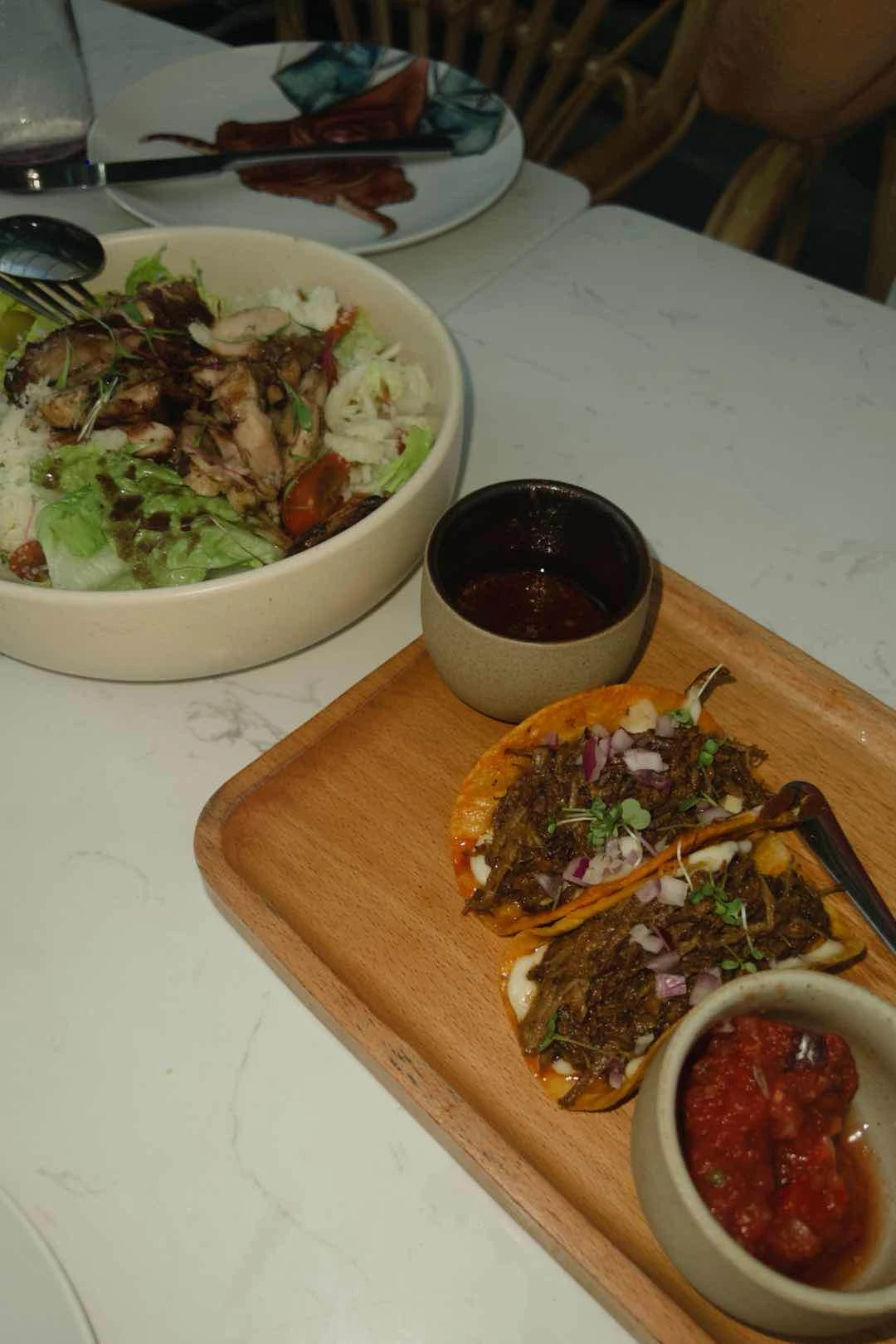 birria tacos & salad