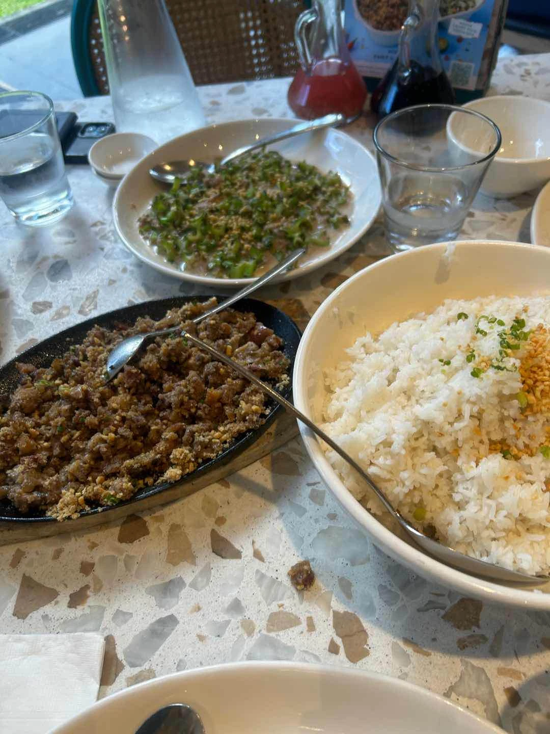 Sisig, Gising Gising, Garlic Rice