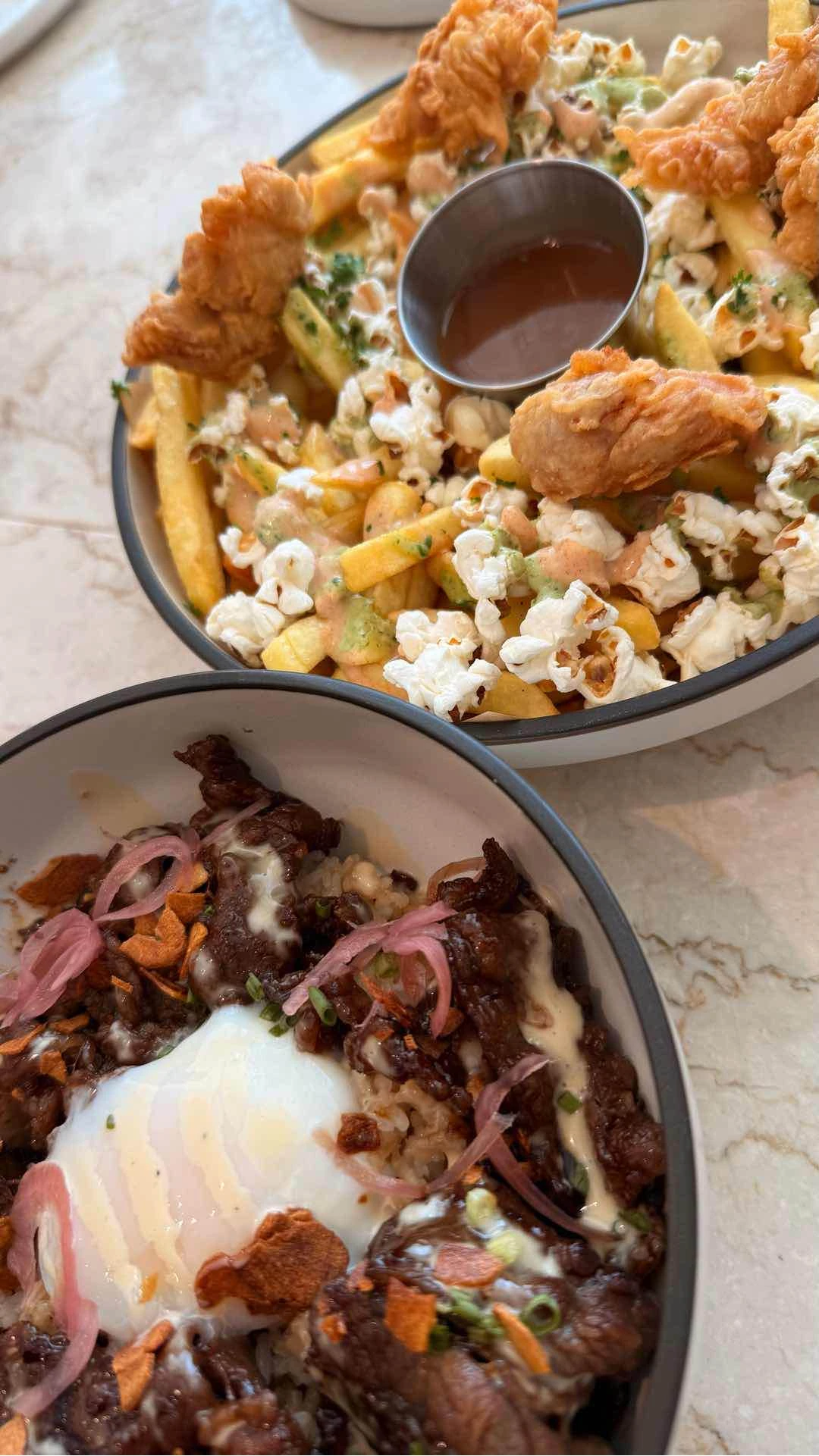 Beef tapa and dirty fries of Sobra Cafe