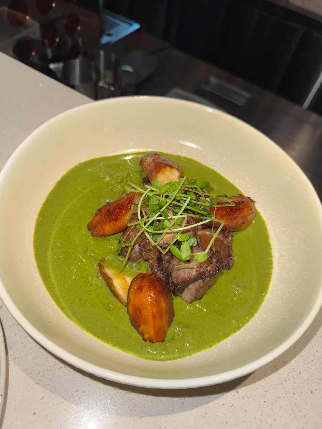 Lamb green curry banana Q