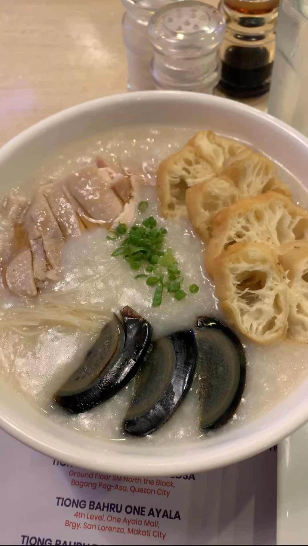 Century egg congee. Have not much of the flavorr! Very plain
