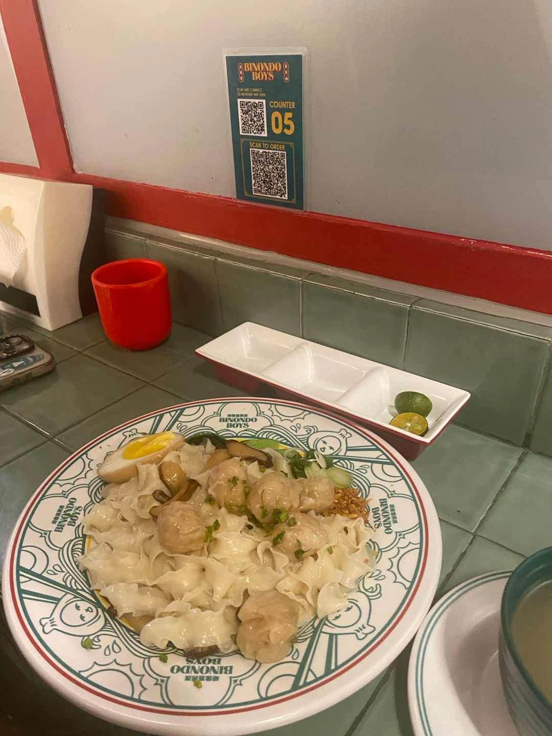 Shrimp & Wonton Noodles served