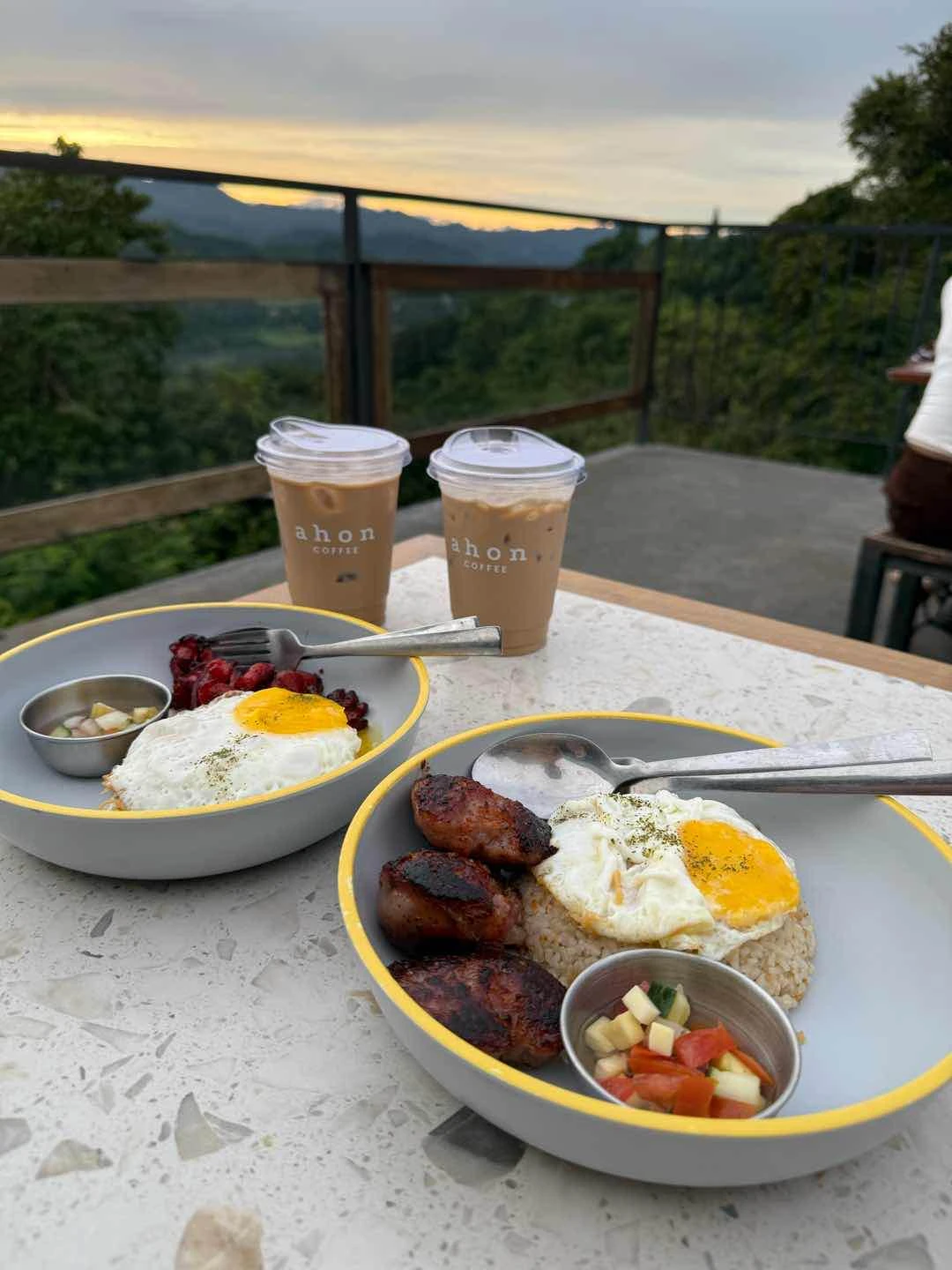 tocino, longganisa, iced coffees